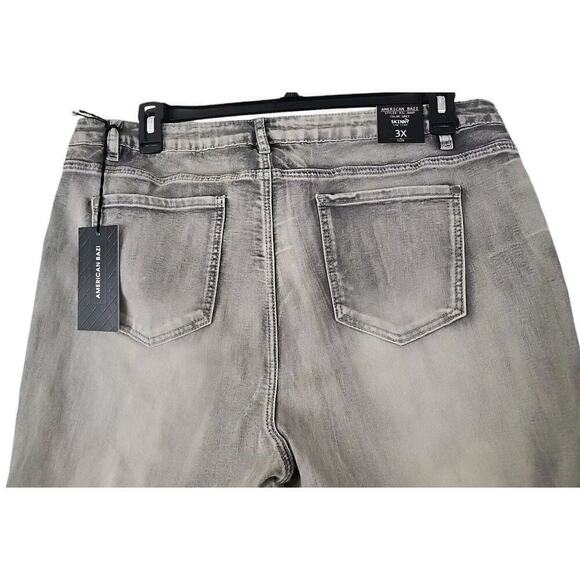 American Bazi ~Woman Plus Size 3X~ Gray Denim Skinny Jeans Stretch NWT. - Picture 9 of 9